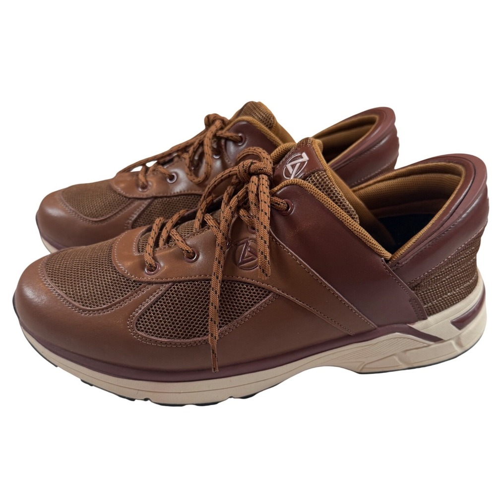 ZEBA Hands Free Slip-On Brown Comfort Walking Shoes Sneakers Mens 12 Leather